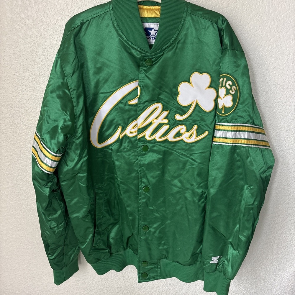 Retro Starter Boston Celtics Satin Jacket Mens size L new‎ without tags - Picture 2 of 16